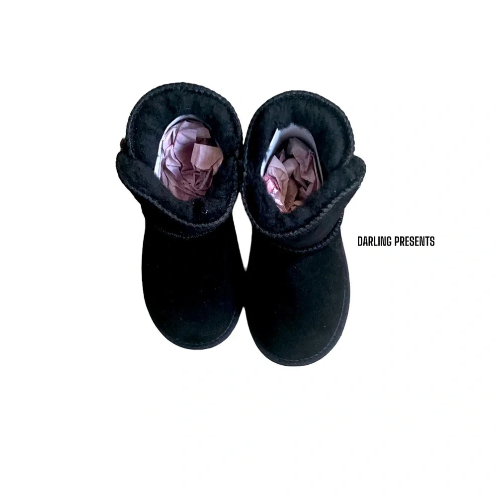 Aussie Merino Suede Boots Kids Color Black Size K9